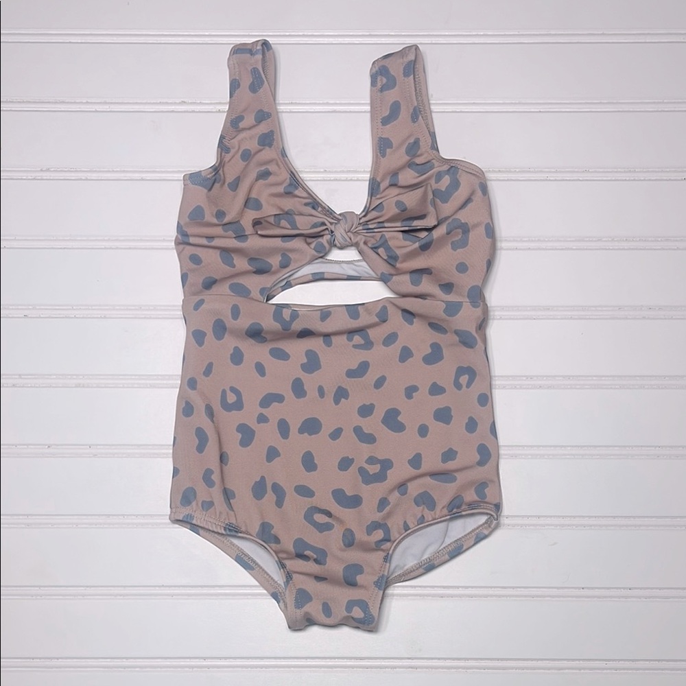 Dot Dot Smile EUC Neutral Animal Print Cut Out One Piece Swim Suit